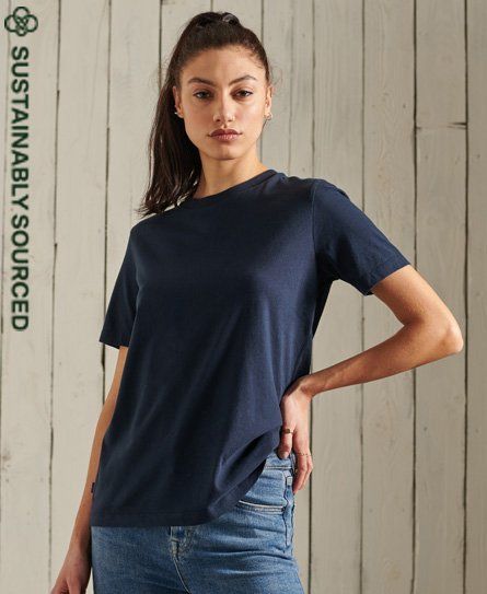 Women's Organic Cotton Essential T-Shirt Navy / Eclipse Navy - Size: 10