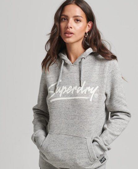 Women's Downtown Scripted Hoodie Grey / Athletic Grey Marl - Size: 10