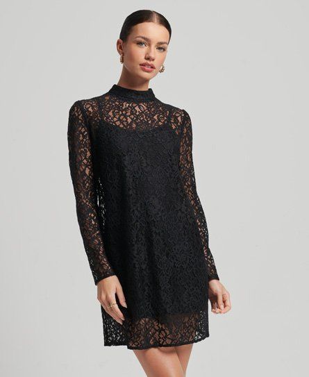 Women's Studios Lace Mini Dress Black - Size: 8