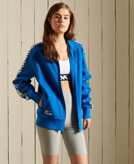 Women's Code Oversized Tape Track Jacket Blue / Royal - Size: M