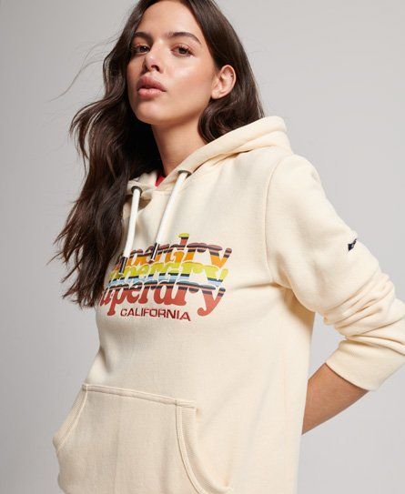 Women's Vintage Scripted Infill Hoodie White / Ivory - Size: 8