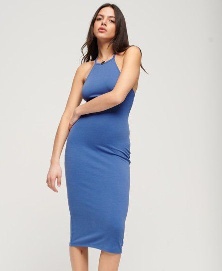 Women's T Back Jersey Midi Dress Blue / Cobalt Blue - Size: 14