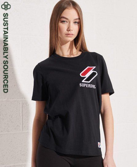 Women's Organic Cotton Sportstyle Chenille T-Shirt Black - Size: 16