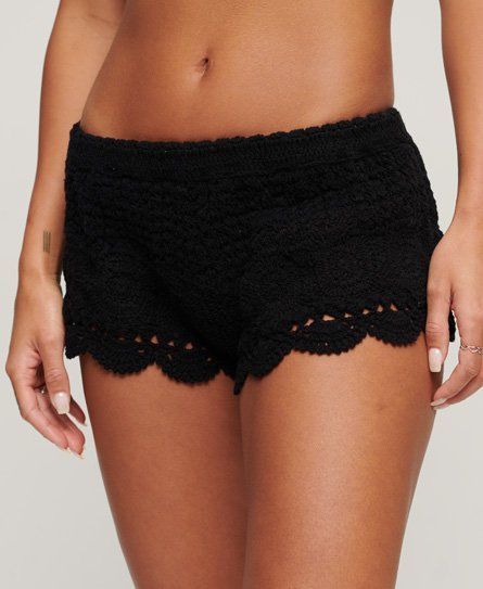 Women's Crochet Shorts Black - Size: 6-8