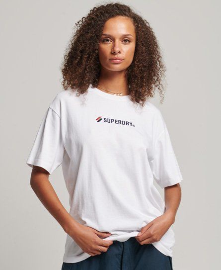 Women's Logo Applique Loose T-Shirt White / Optic - Size: 12
