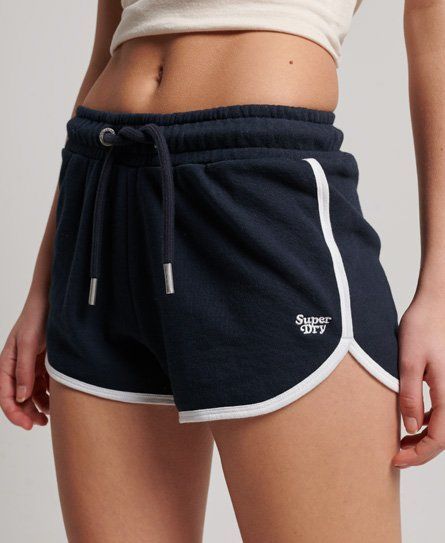 Women's Women's Classic Embroidered Vintage Jersey Racer Shorts, Navy Blue, Size: 14
