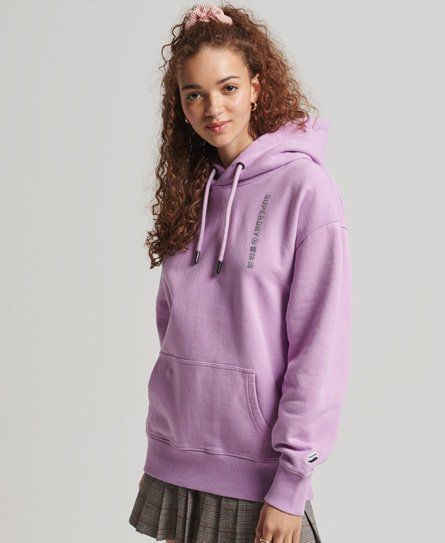 Women's Women's Classic Code Logo Linear Oversized Hoodie, Purple, Size: XS/S