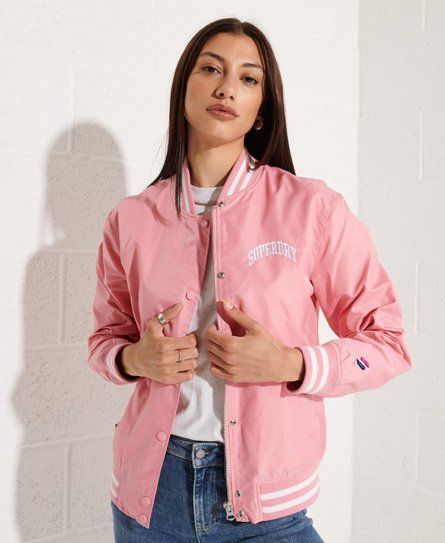 Women's Classic Varsity Baseball Jacket Pink / Montauk Blush - Size: 12