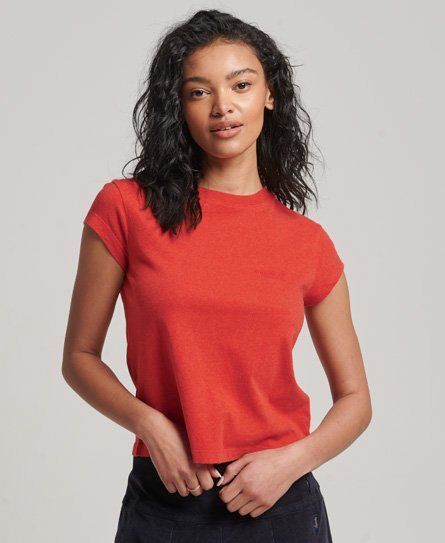 Women's Vintage Logo Cap Sleeve T-Shirt Orange / Bright Orange Marl - Size: 14