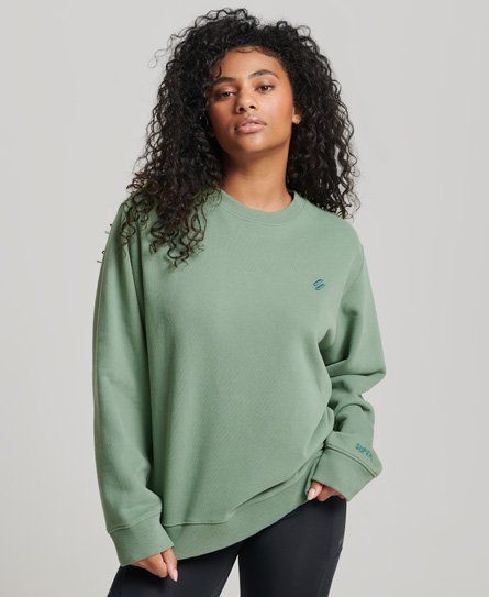 Women's Sport Organic Cotton Core Crew Sweatshirt Green / Laurel Khaki - Size: 14