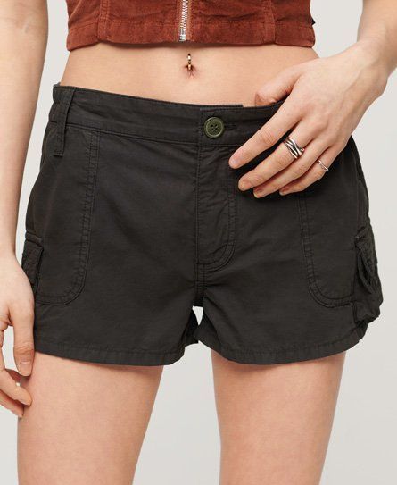 Women's Utility Cargo Shorts Dark Grey / Washed Black - Size: 12