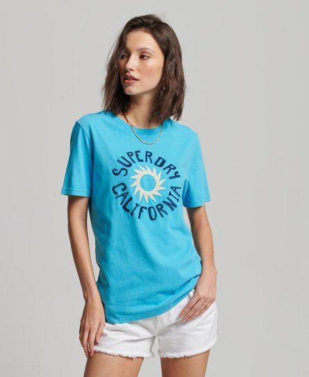 Women's Vintage Cali Cutout T-Shirt Blue - Size: 10