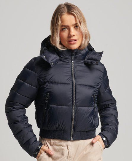 Women's Fuji Cropped Hooded Jacket Navy / Eclipse Navy - Size: 14