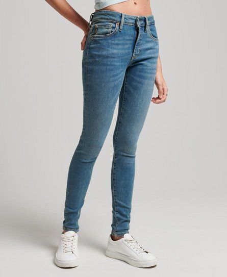 Women's Organic Cotton Vintage Mid Rise Skinny Jeans Blue / Salem Mid Blue - Size: 34/32