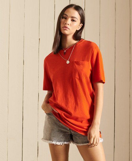 Women's Organic Cotton Studios Boyfriend Pocket T-Shirt Orange / Pureed Pumpkin - Size: S