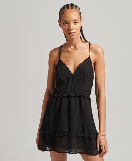 Women's Tiered Cami Dress Black - Size: 12