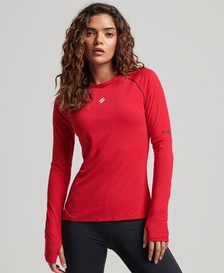 Women's Sport Run Long Sleeve Top Red / Carmine Red - Size: 12