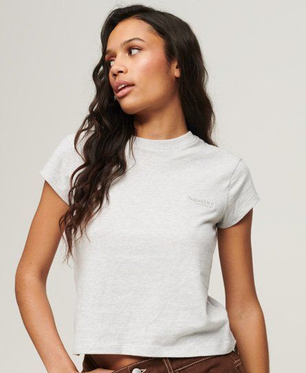 Women's Vintage Logo Cap Sleeve T-Shirt Light Grey / Glacier Grey Marl - Size: 16
