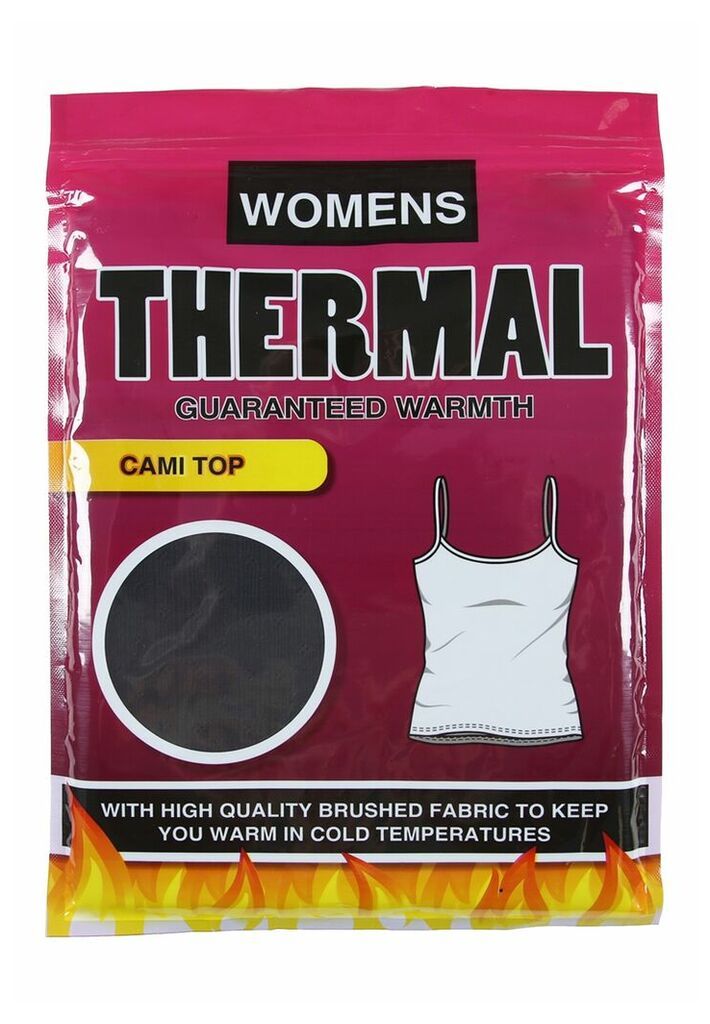Womens Black Thermal Cami Top