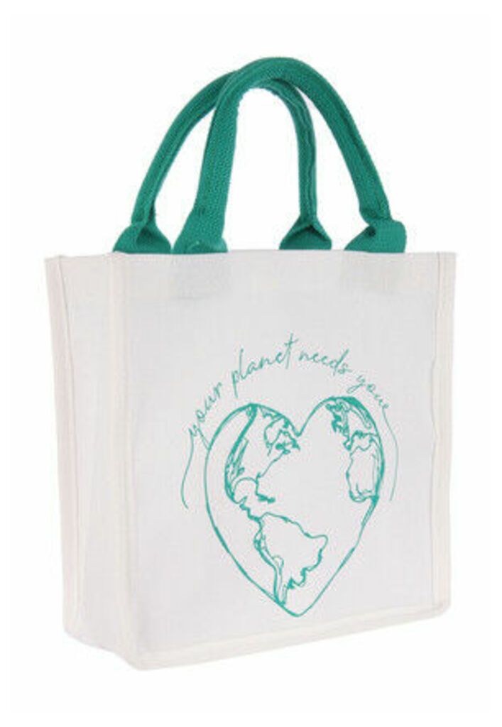 Hessian Heart Globe Shopper Bag