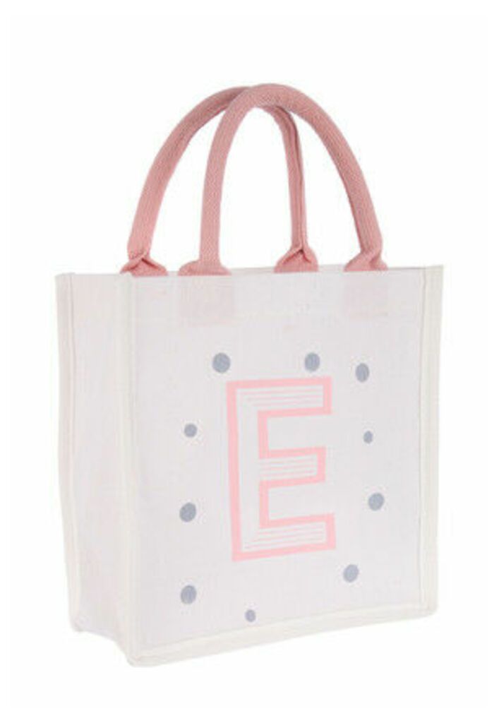 Hessian Initial E Shopper Bag