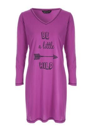 Womens Purple Slogan Nightdress