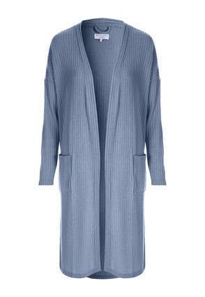 Womens Blue Long Line Dressing Gown