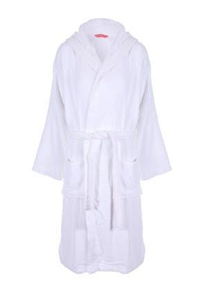Womens White Terry Toweling Dressing Gown