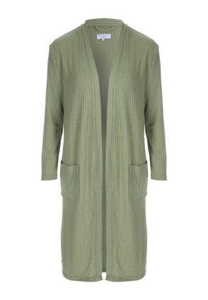 Womens Green Long Line Dressing Gown