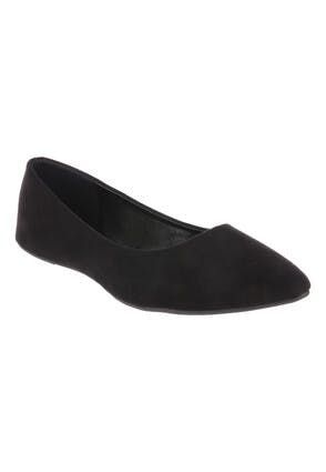 Womens Black Pointed Ballet Pumps