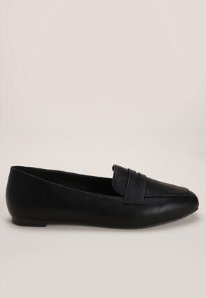Womens Black Slip-On Loafers