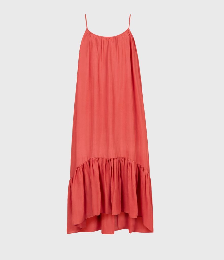 AllSaints Women's Paola Silk Dress, Desert Sands Pink, Size: 12