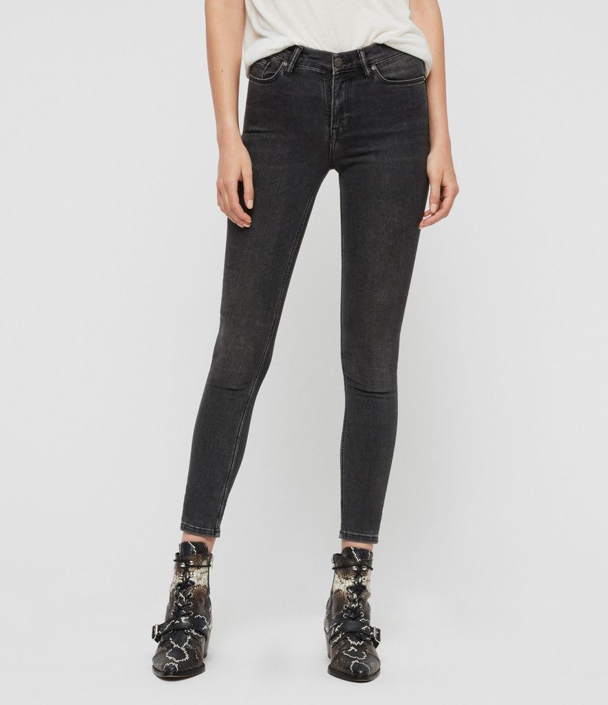Grace Body Shaping Skinny Mid-Rise Jeans, Washed Black
