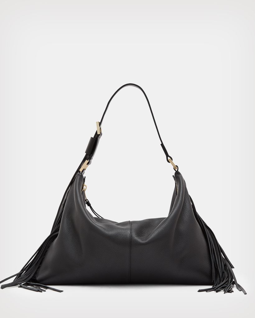 AllSaints Edbury Leather Fringed Shoulder Bag