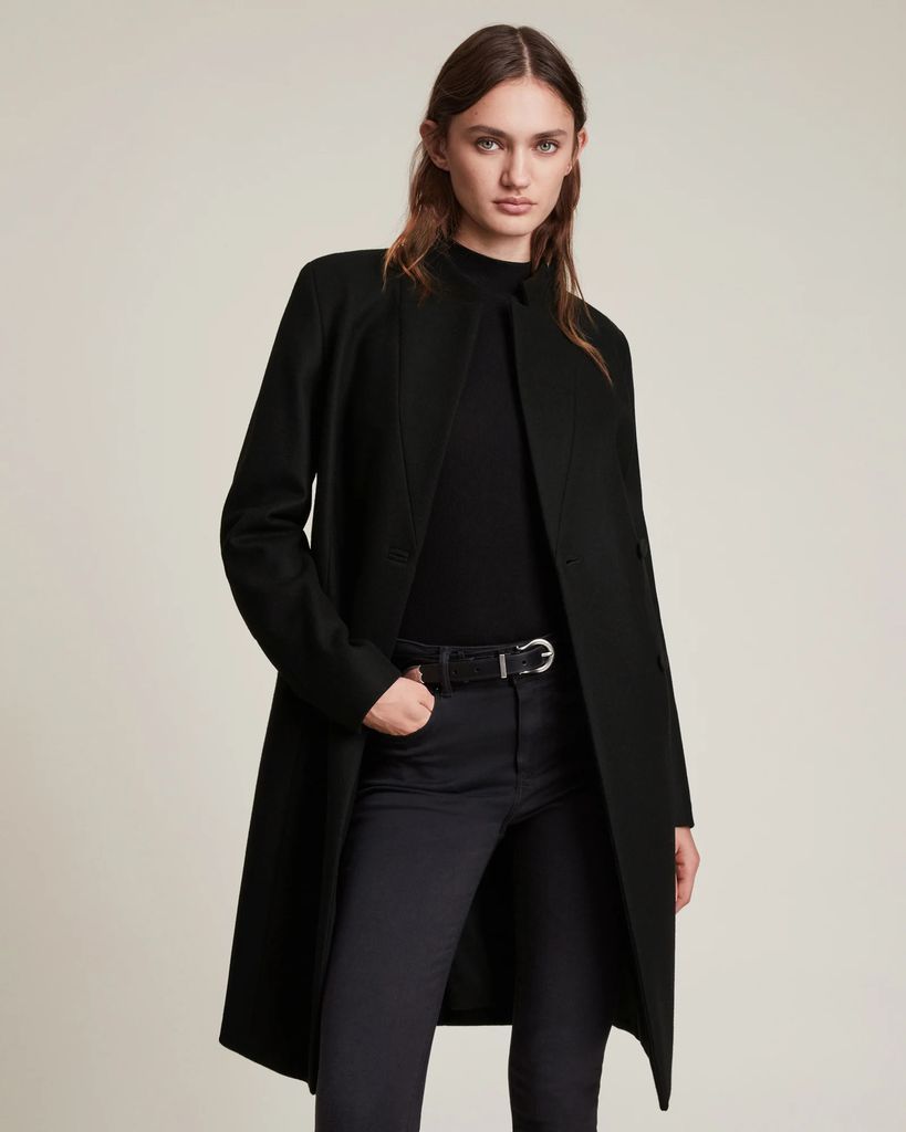 AllSaints Sidney Recycled Wool-Cashmere Blend Coat