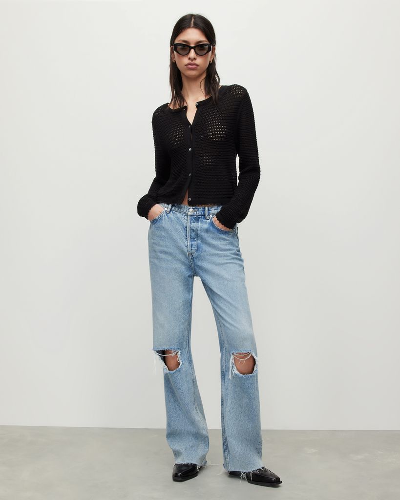 AllSaints Wendel Distressed Wide Jeans
