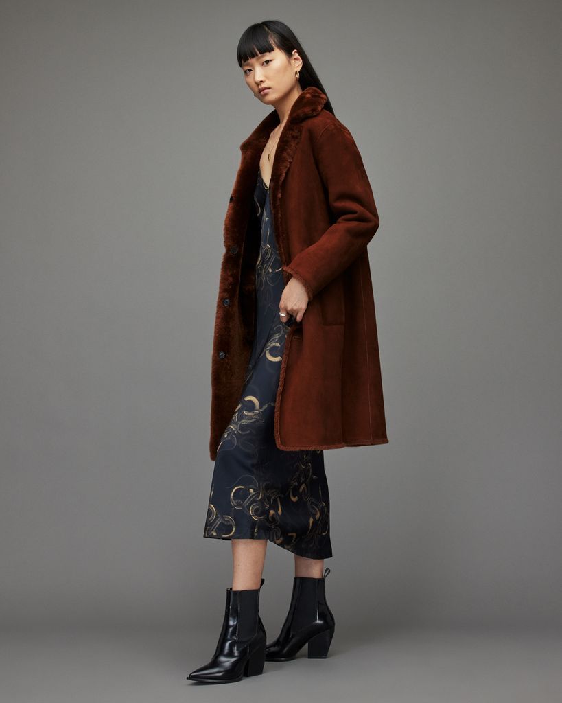 AllSaints Serra Reversible Shearling Coat