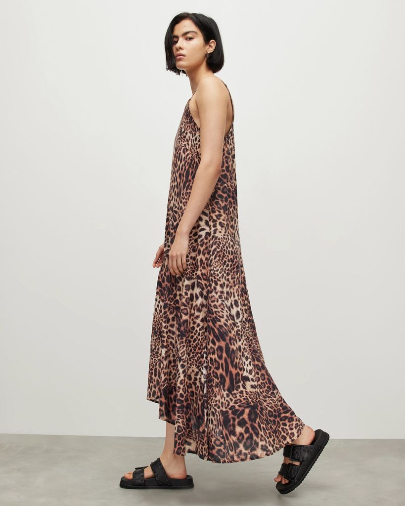 AllSaints Essie Evita Leopard Print Maxi Dress