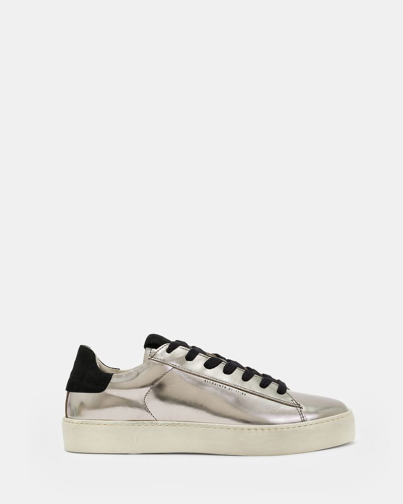 AllSaints Shana Metallic Leather Trainers