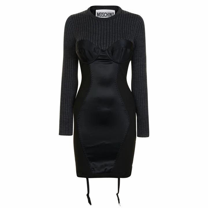 MOSCHINO Knit Corset Mini Dress - Black