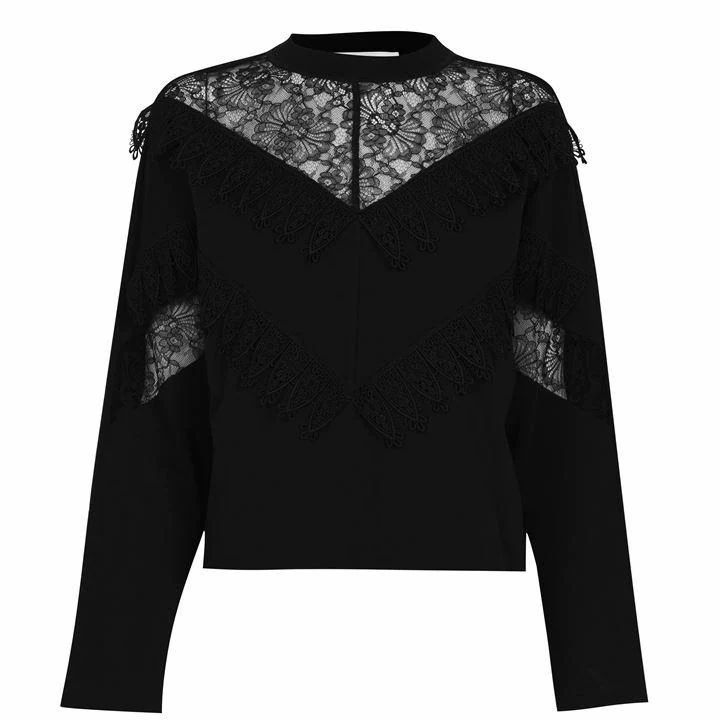 See By Chloe Lace Neck Top - Black 001