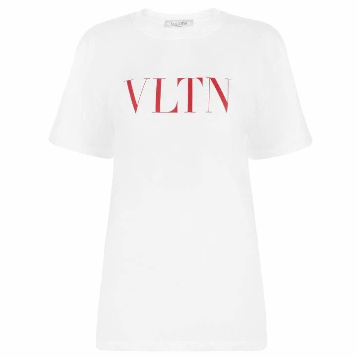Valentino Logo t Shirt - White/Red A33