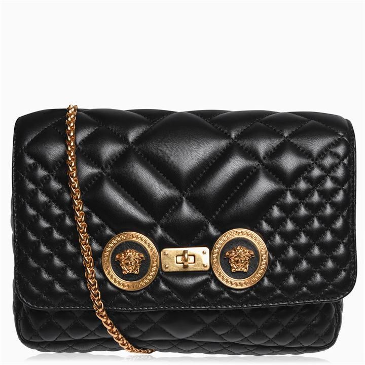 VERSACE Padlock Quilted Bag - White