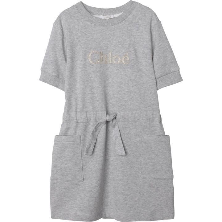 CHLOE Fleece Logo Dress - Grey