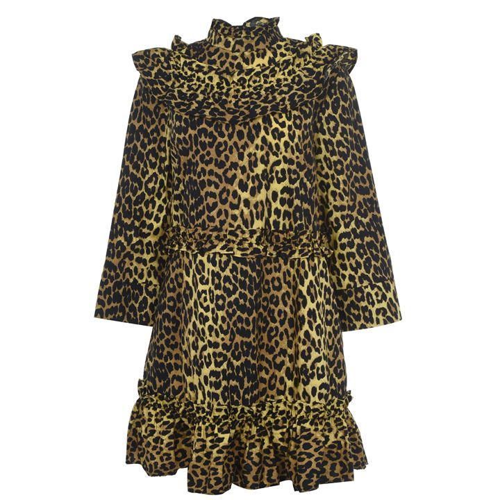 Ganni Ganni Bijou Leopard Dress - MINION YELLOW 3