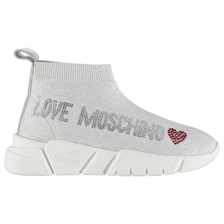 Love Moschino Logo Boot Trainer - WHITE BIANCO100