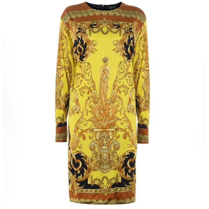 VERSACE Barocco Print Dress - Caramel A7048