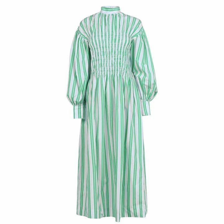 GANNI Striped Maxi Dress - Green