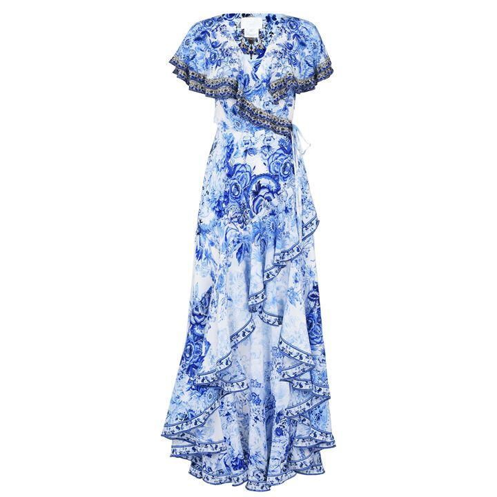 CAMILLA Frill Dress - Blue