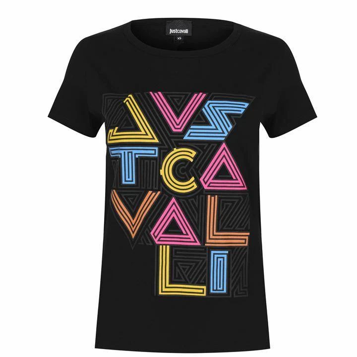 Just Cavalli Colour Logo t Shirt - Black